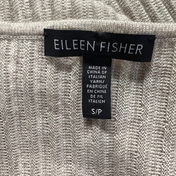 Eileen Fisher S cream merino wool ribbed sweater - Picture 4 of 5